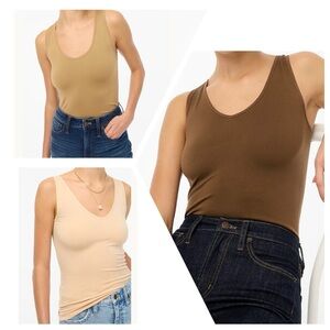 J.Crew Women’s Layering Tank Top Bundle – Earth Tones Trio – Size XXL